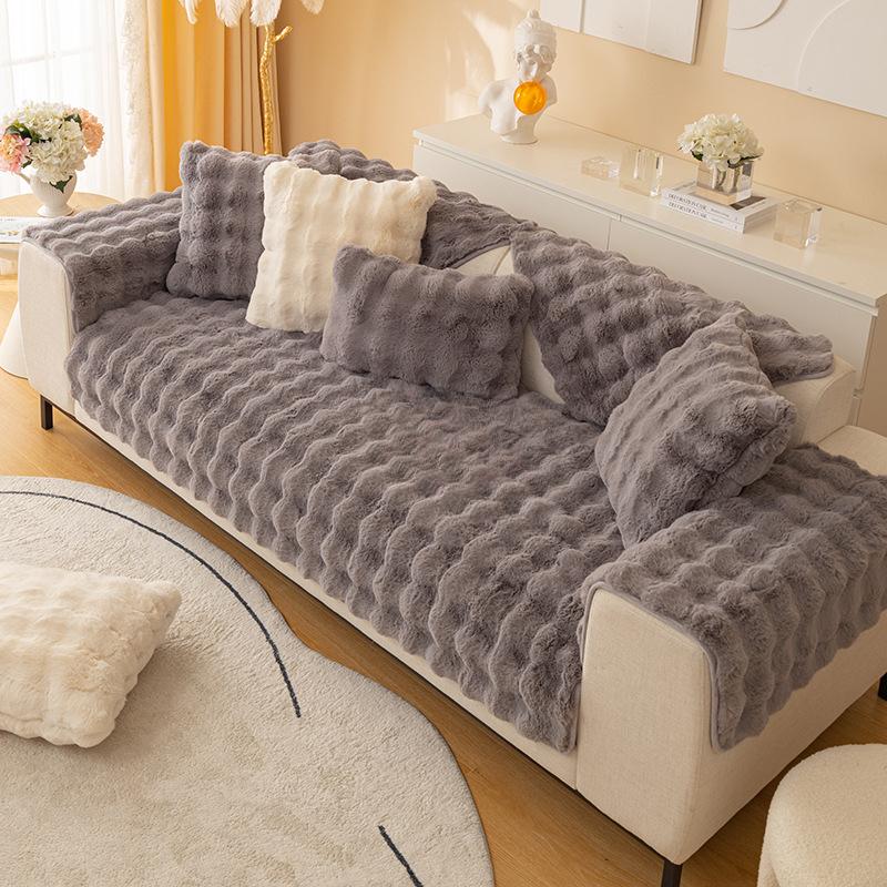 Pogrubiona, jednokolorowa, pluszowa poduszka na sofę, zimowa, ciepła poduszka, antypoślizgowa, luksusowa, nowa, wysokiej klasy, oparcie, pokrowiec na ręcznik Imperial Concubine