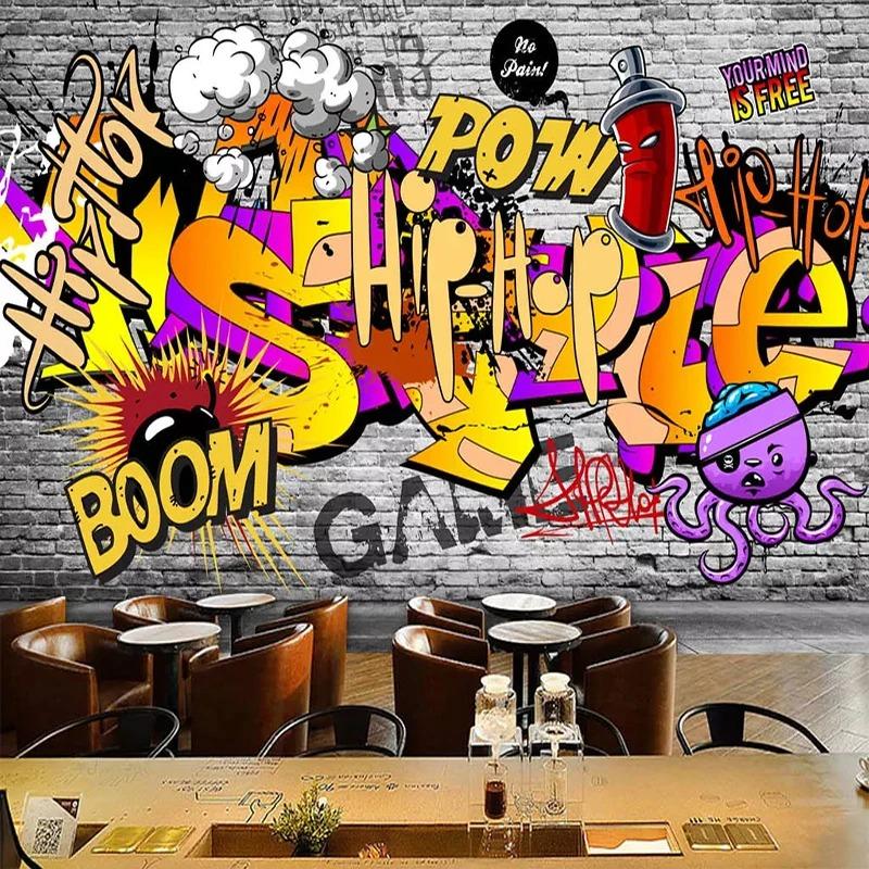 Photo Wallpaper 3D Graffiti Mural KTV Bar Background Wall Painting Restaurant Modern Creative Wall Papers For Walls 3D