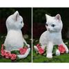 Katzenstatue Ornament Weiße Farbe Katze Harzornamente Gartenstatue