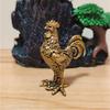 Elegant Brass Rooster Figurine - Intricate Golden Animal Decor for Home, Office, or Gift, Detailed Feathers & Comb, Rustic Table