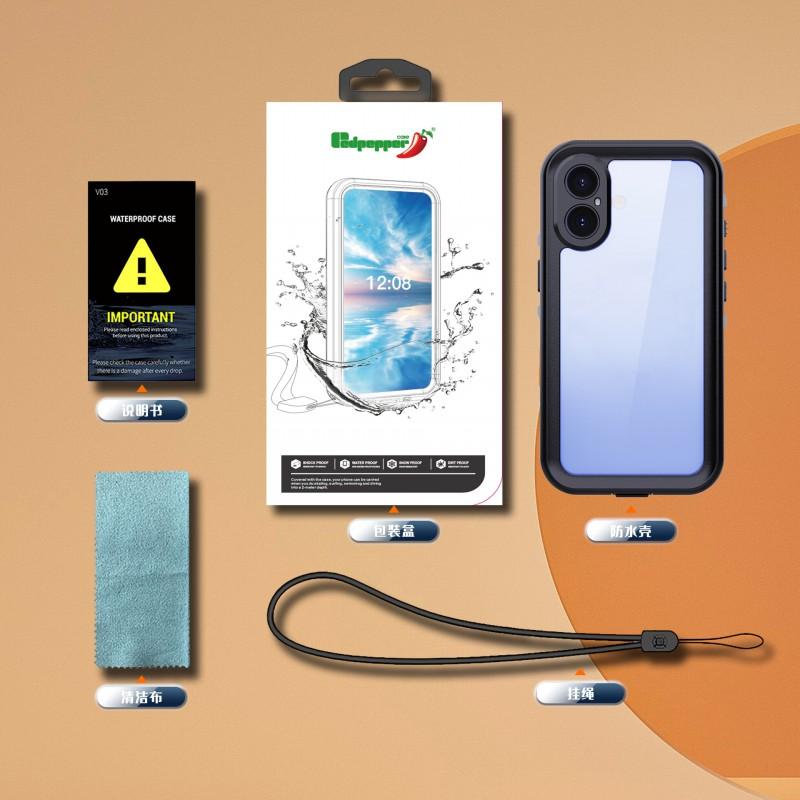 Waterproof IPhone 16 Pro Max Case IP68 Outdoor Shockproof TPU Cover 17 15 14 13 Series
