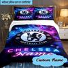 Custom Name Chelsea Crest Artwork Bedding Set 3pcs, Bedding Set Including 1pc Duvet Cover And 2pcs Pillowcases for Bedroom, Dormitory Gift