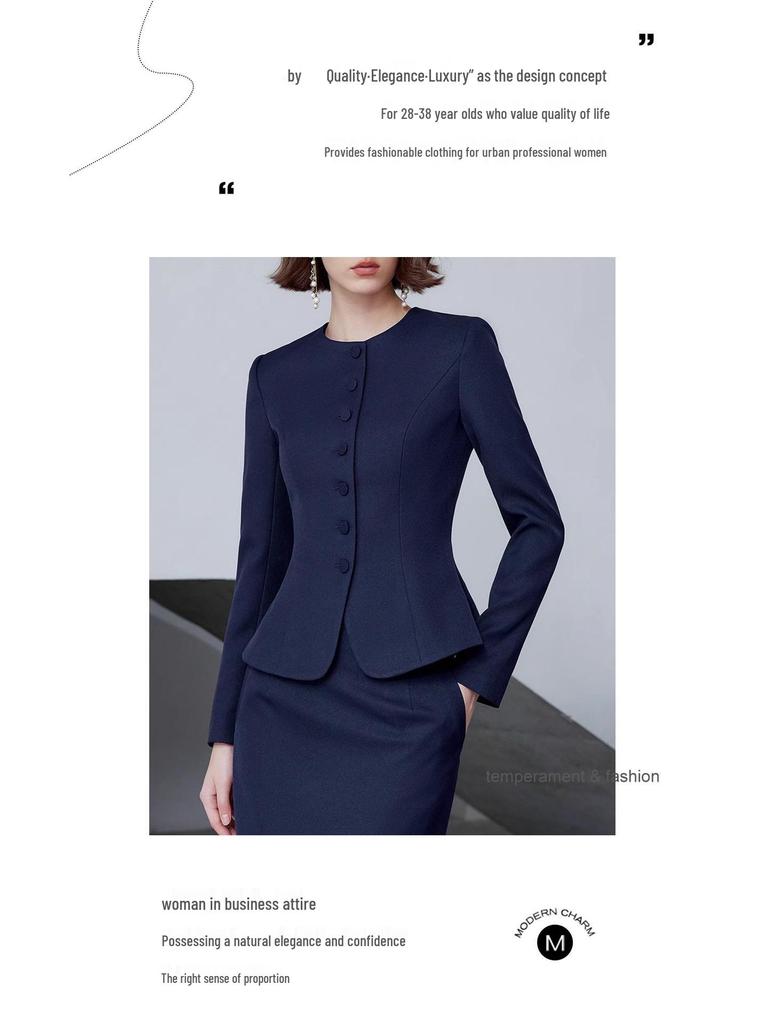 Retro Style Women's Slimming Skirt Suit for Salon & Office Wear