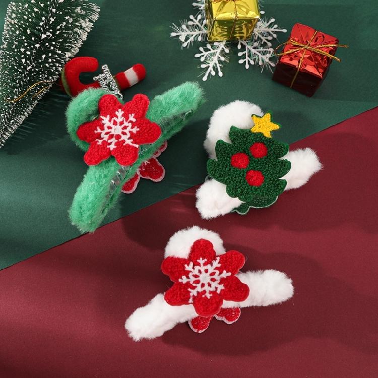 Snowflake Furry Hair Clips Non-Slip Hair Claw Clip Hair Jaw Clip Barrettes