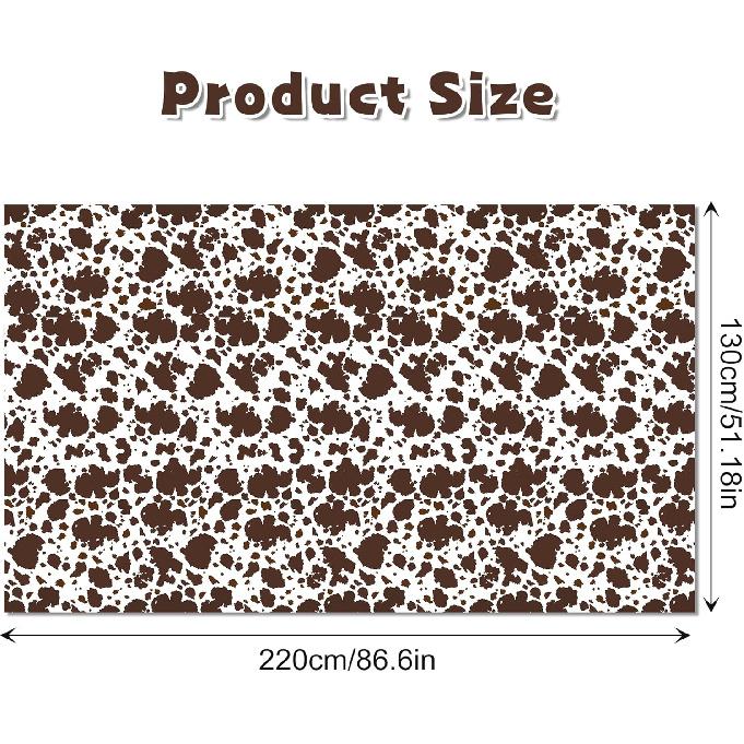 Adirasenotek 3Pcs Cow Print Tablecloth Brown Cattle Tablecover for Farm Theme Cowboy Baby Shower Decorations Western Birthday Dinner Picnic Kitchen