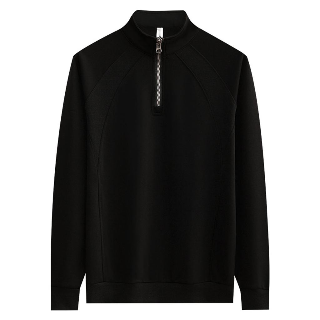 Men's Half Sleeve Stand Collar Long Sleeve Sweatshirt Casual Tailoring Craft Top