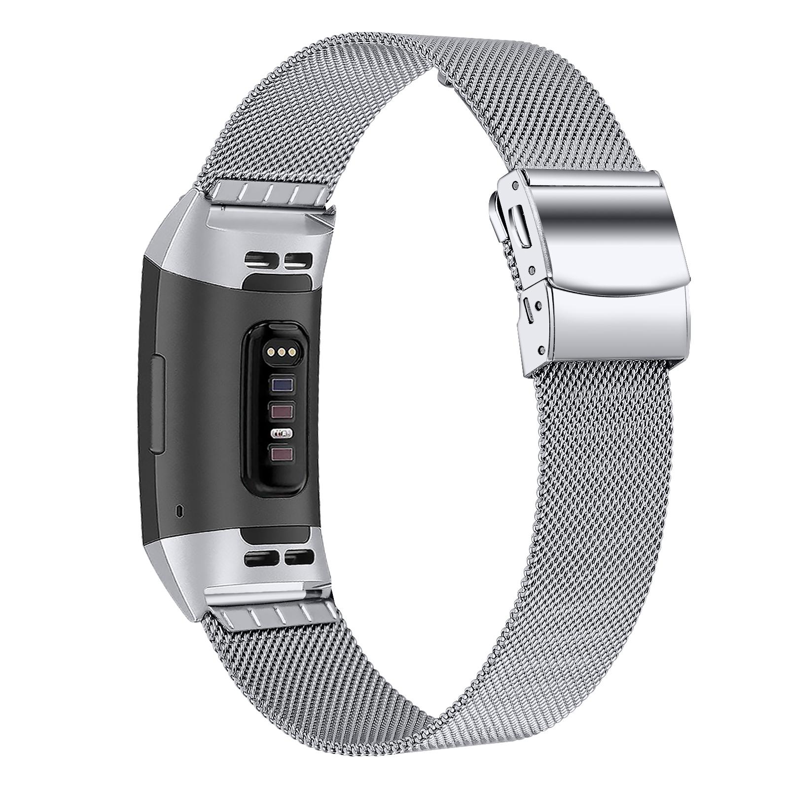 

Compatible with Fitbit Charge 3/4/3 SE Anti-Collision Stainless Steel Metal Watch Band Silver
