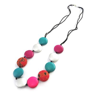[M8223] - Turquoise Pink 'Kilimanjaro' Necklace