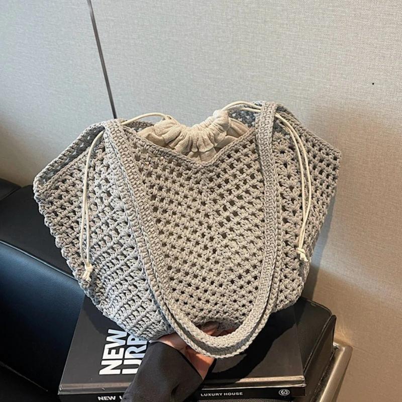 Classic Summer Beach Women Shoulder Bag Versatile Straw Woven Tote Bag Large Capacity Shopper Commuting Bags Handbag and Purse