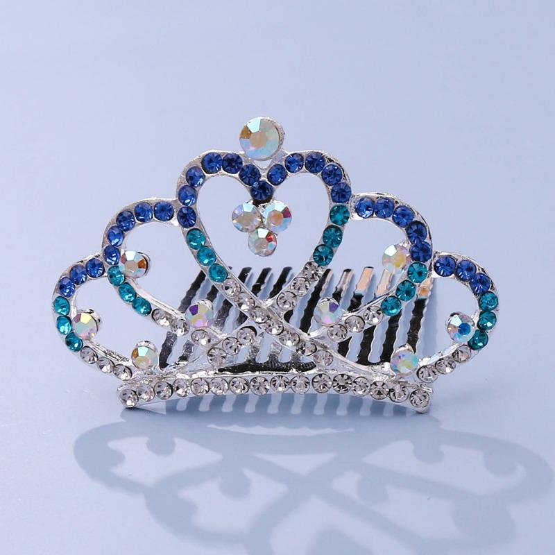 Crown Tiara Children's Princess Rhinestone Crown Hair Comb, Little Girl Birthday Gift Baby Hair Accessories Comb Accessories