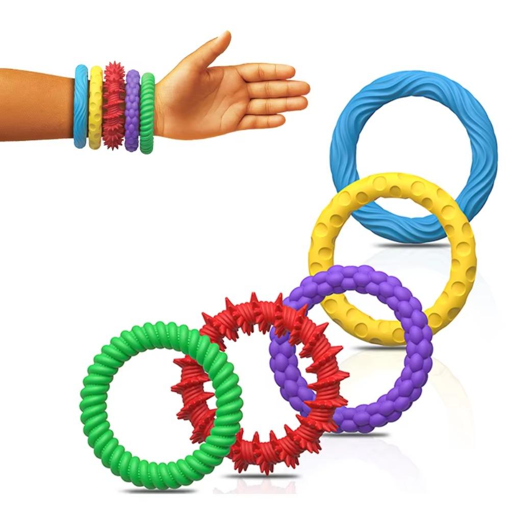 Non-Toxic Sensory Hand Ring Toys Silicone Material Silent Decompressors Bracelet Kids Use