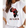 New African Funny Streetwear Fashion Girls T-Shirts Harajuku White Clothing Short Sleeve Summer Tees Casual Female O-Neck Tops