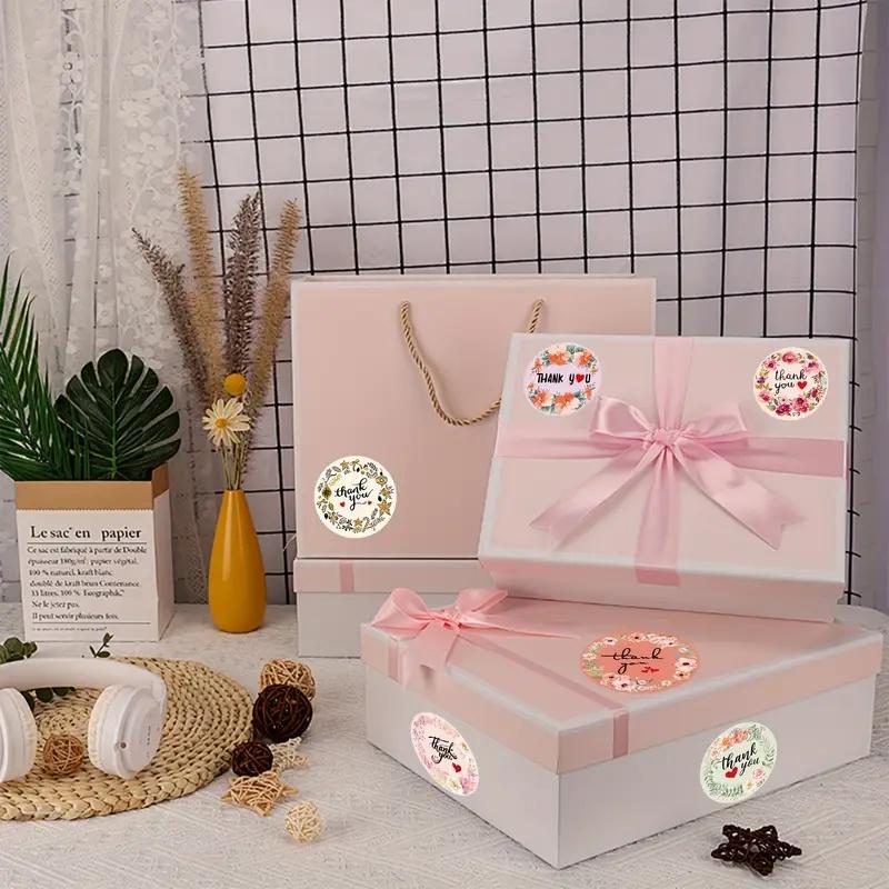 Floral Pattern Thank You Stickers, Self-Adhesive PVC Labels, Suitable for Gift Boxes, Envelopes, Meal Boxes, Takeout Containers, and Other Decorations