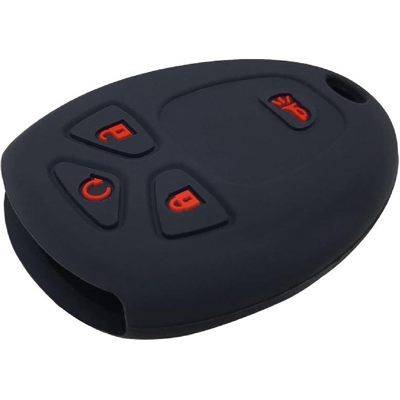 2Pcs Silicone 4 Buttons Key Fob Cover Remote Case Keyless Protector Compatible with Chevrolet Silverado Suburban Tahoe Traverse GMC Acadia Savana