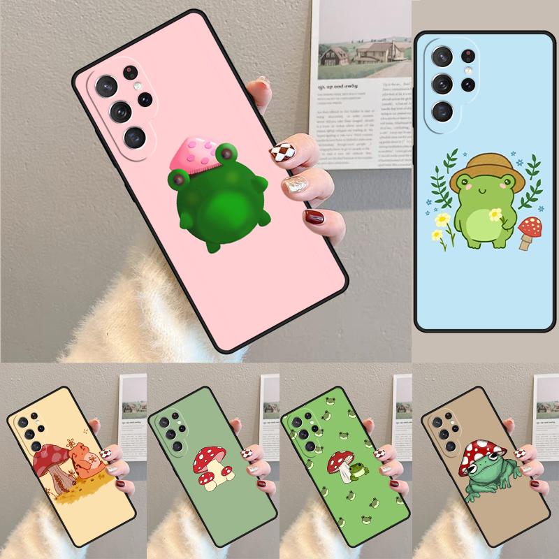 Mushroom Frog Cartoon Silicone Phone Case For Samsung Galaxy Note 10 Pro S26 S25 S24 S23 S22 S21 Plus S25Ultra Capa Cover