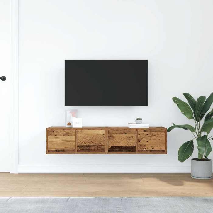 VidaXL TV Stands 2 Pcs Old Wood 60x31x25.5 Cm Engineered Wood, TV Bench, Hi-fi Cabinet, Entertainment Center, Buffet 861505
