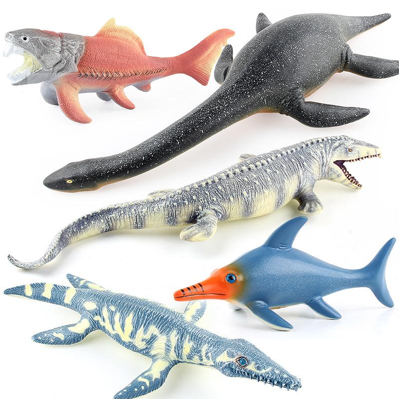 Cotton-Filled Simulation Marine Animal Model Animal Ornament Soft Rubber Dinosaur Model Children'S Toy Ornament Figure