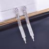 S925 Silver Needle Korean Fashion Diamond Tassel Earrings for Women