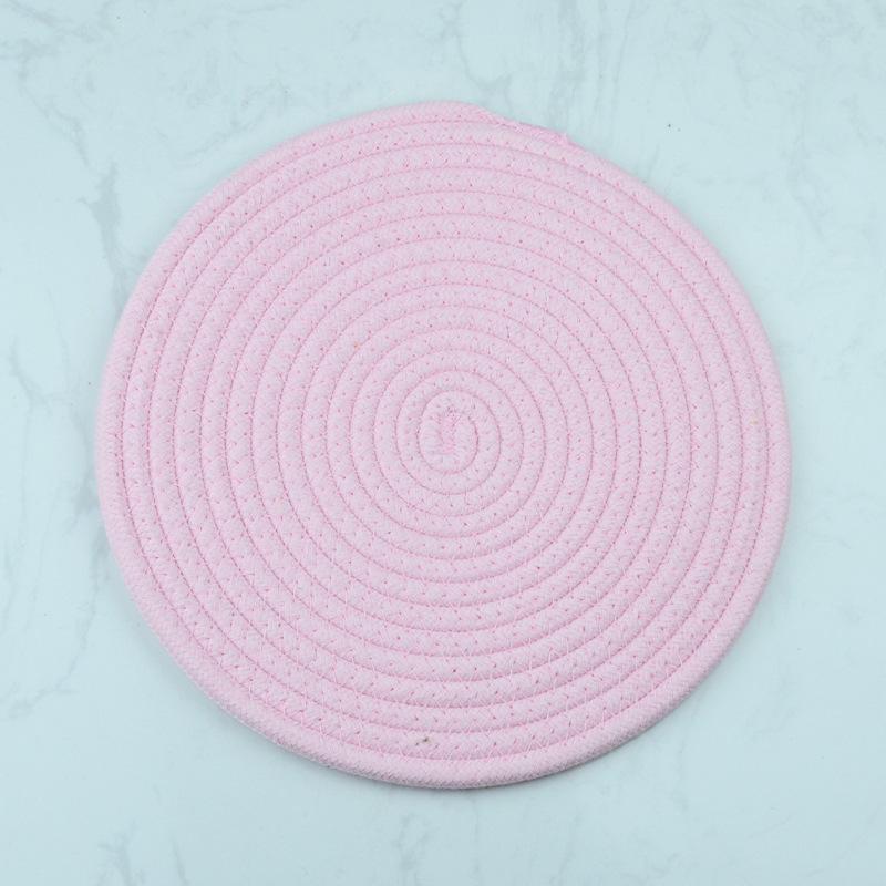 Nordic Insulated Round Cotton Woven Placemat and Coaster Set - Heat Resistant Dining Table Pad.