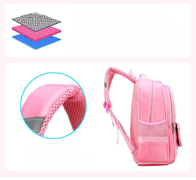 Elementary School Trolley Backpack for Girls (Grades 1-3 and 5-6), Ages 6-12, Korean Style