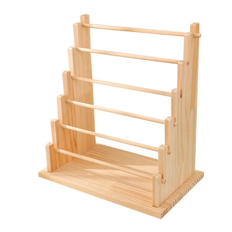 Tiered Stepped Wood Jewelry Holder Rack For Bracelet Necklace Storage Wooden Construction Wrist Accessories Holder