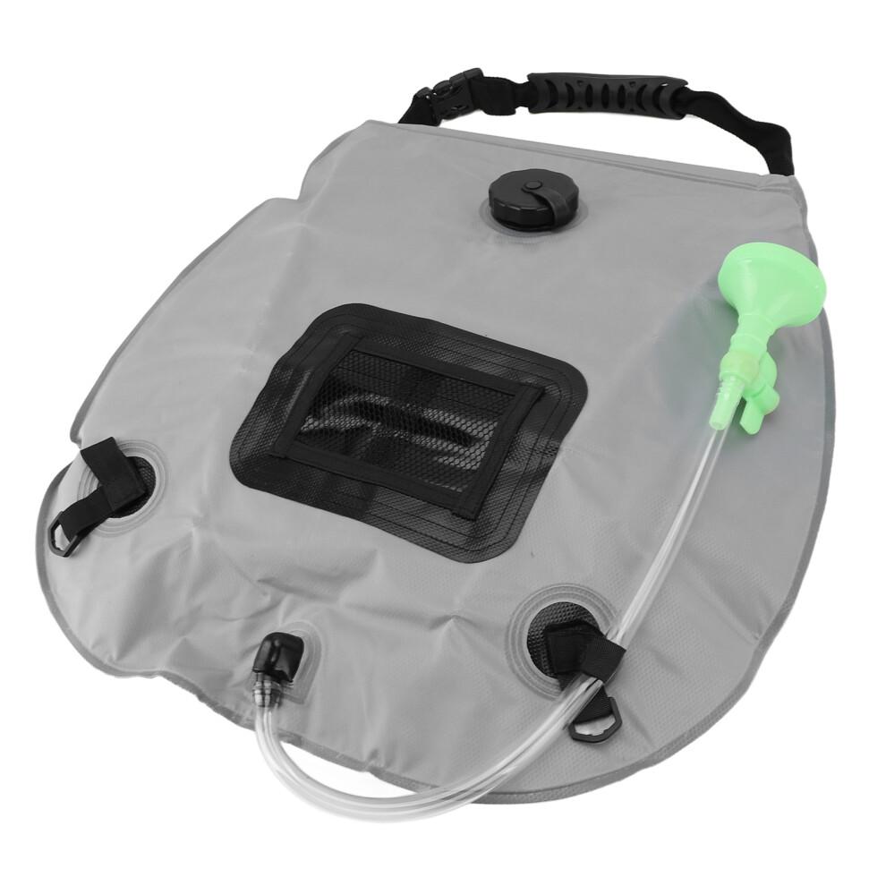 20L Solar Camping Shower Bag with Switchable Head Gray for Hiking & Beach