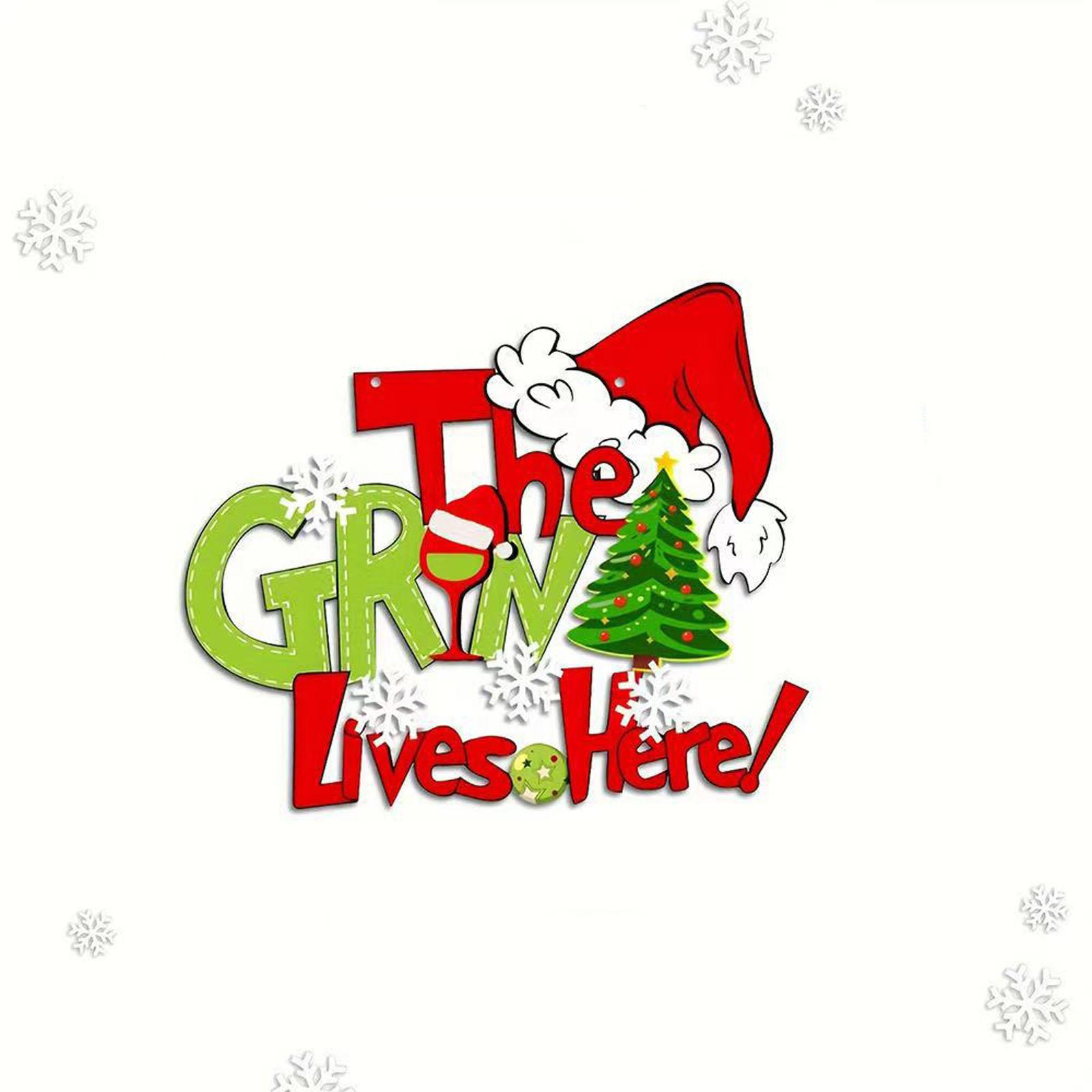 

Christmas Door Frame Corner Wooden Decoration Porch Decoration Wooden Frame Home Wall Door Corner Wall Sticker Decoration One Size