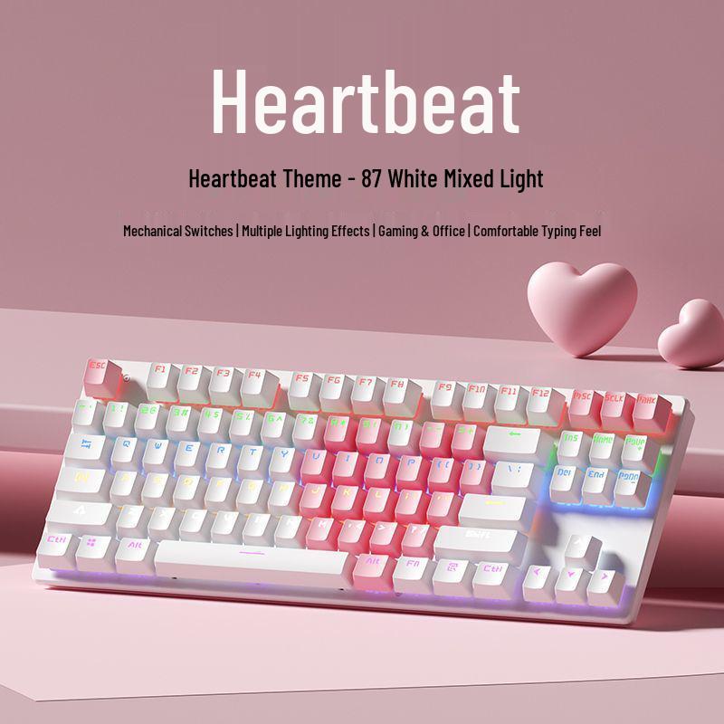 87-Key Mechanical Keyboard with Blue, Black, Red, Brown Switches - Wired for E-sports, Gaming, Typing, Desktop, Laptop, Universal Compatibility