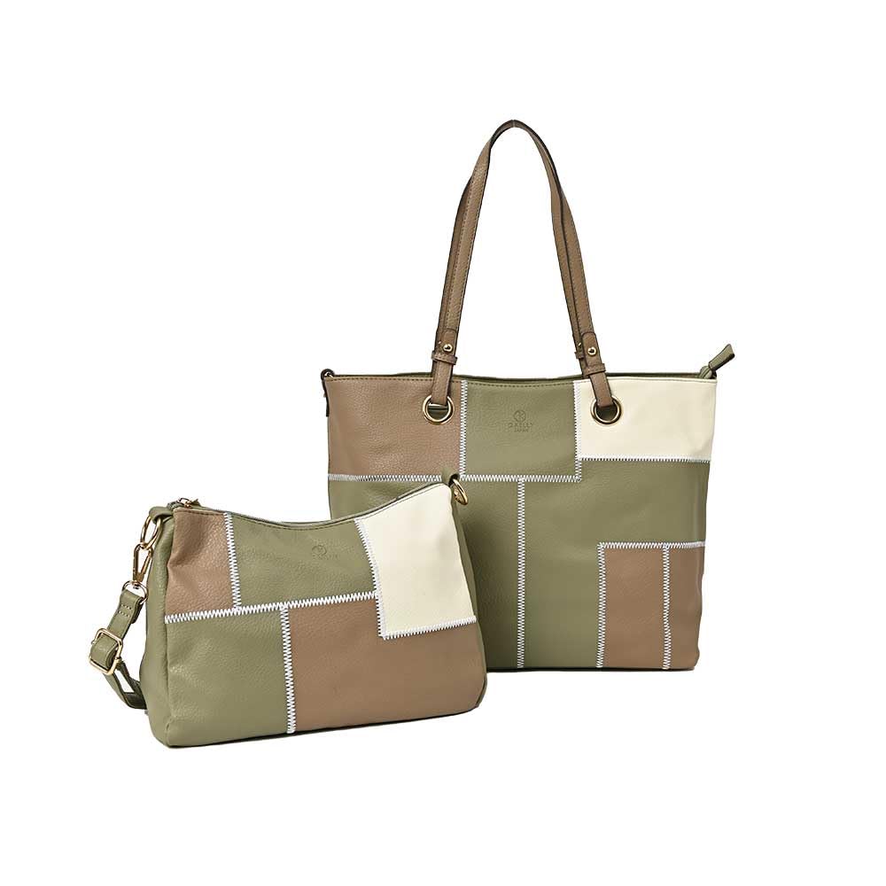 

Tote Bag Patchwork Design Tote Bag Large Capacity Commuting Popular Ranking PU Leather Spring Square Synthetic Leather Day Gift Present [MORE AUNI]