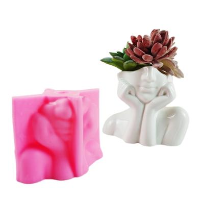 Stampo in Silicone per Vaso da Fiori Stampo per Vaso da Fiori in Cemento Calcestruzzo Stampo per Vaso da Fiori Stampo in Resina Epossidica Stampo Organizzatore per Porta Pennelli da Trucco