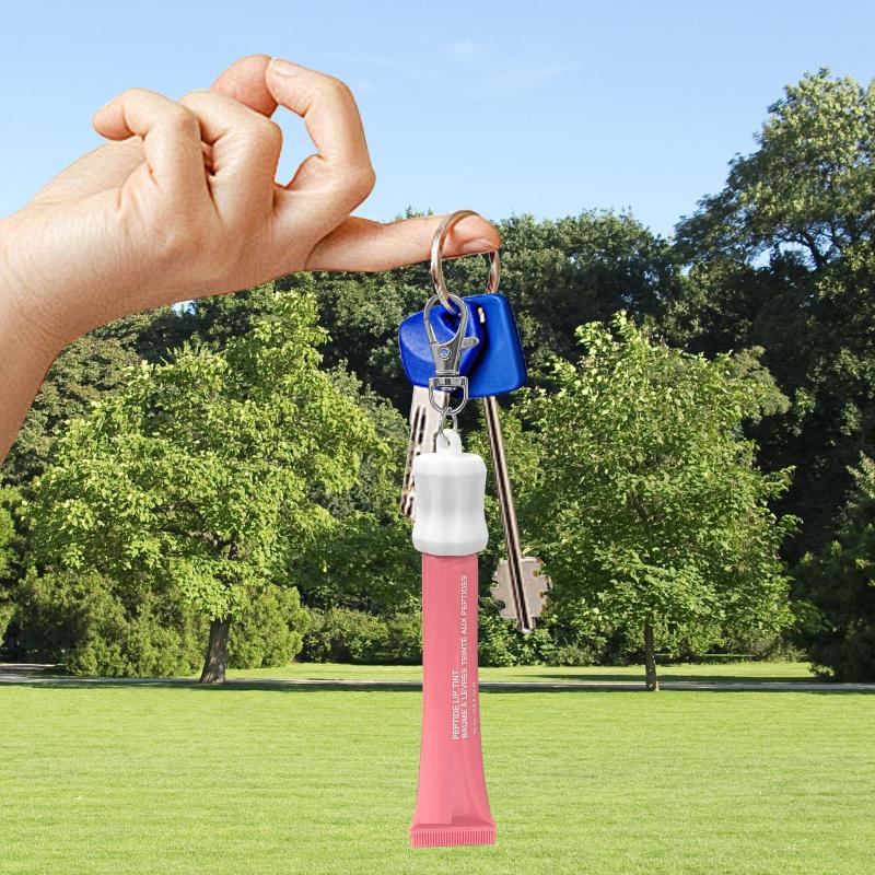 Portable Lip Gloss Keychain Caps Silicone Lid Holder Keyring Pendant For Lip Balm Bag Pendant Makeup Tool Accessories