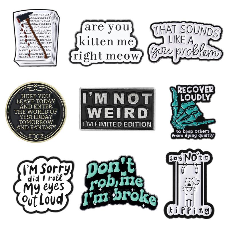 Funny Sarcastic Humorous Quotes Enamel Pins I'm Not Weird I'm Limited Edition Brooches Backpack Lapel Badge Jewelry for Friends