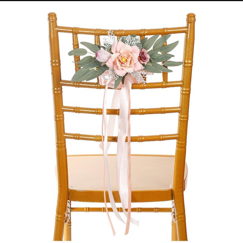 Tulle Church Wedding Chair Flowers Newest Chair Sashes Bands Chair Flowers for Weddings and Event