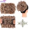 LARGE Comb Clip In Curly Hair Extension Synthetic Hair Pieces Chignon Women Updo Cover Hairpiece Extension Hair Bun