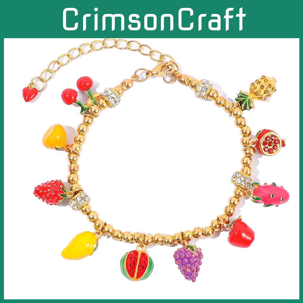 Frucht-Charms-Armband mit Zinklegierungsperlen für Damen und Herren
