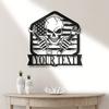 Custom Skull Metal Wall Decor, Personalized Nameplate for Garage, Home, Halloween & New Year Gift, Decorative Sign