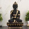 Buddha Statue Showpiece Idol Home Decor Items for Living Room and Gifts (Golden Black)