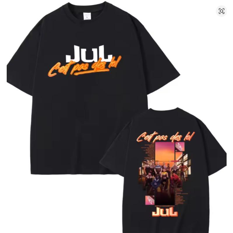 

Rapper Jul Music Album World Tour 2025 Tshirt Unisex Women Hip Hop Oversized Short Sleeve T Shirts Male Fashion Vintage Streetwear S