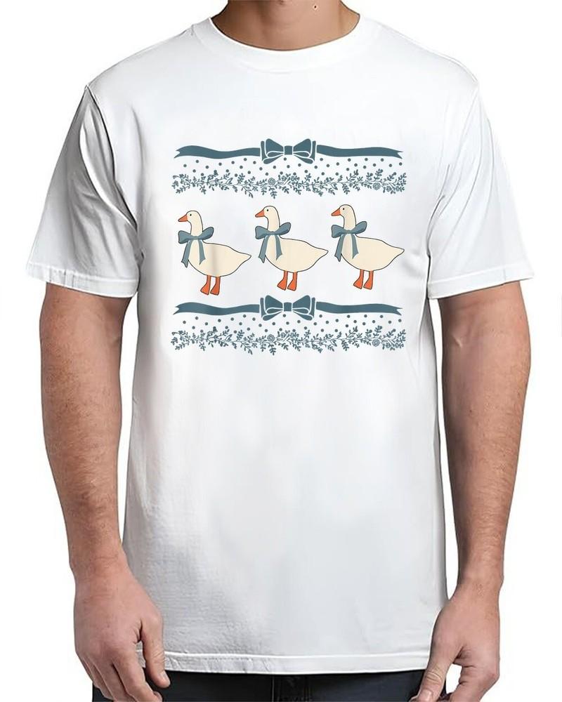

Blue Ribbon Goose With Hearts Vintage Adult S-4XL Unisex T-Shirt M
