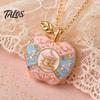 Talos Openable Fruit Charm Necklace, Treasure Box Pendant with Mini Figurine Inside, Elegant Necklace Gift for Wife Girlfriend