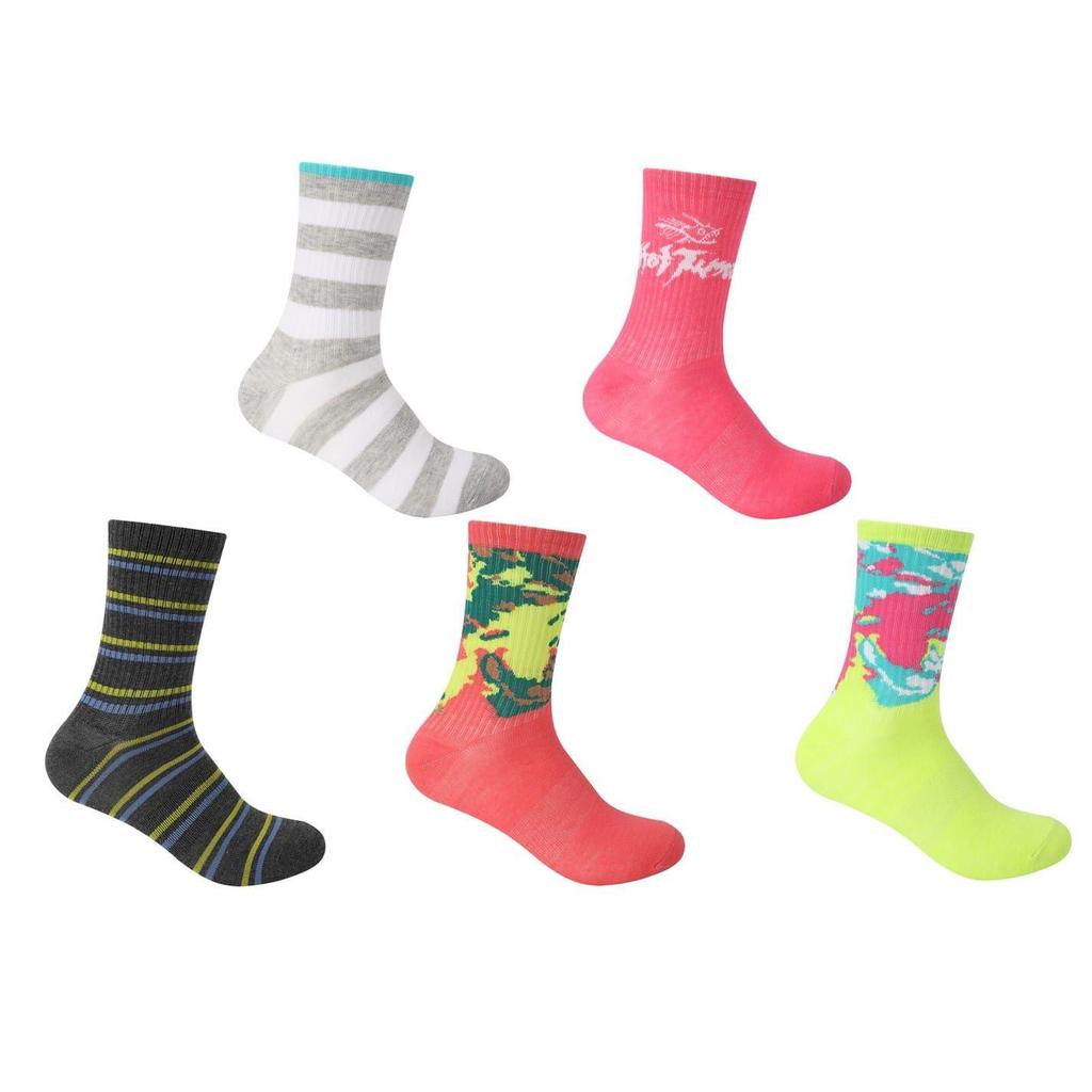 Hot Tuna Womens/Ladies Assorted Designs Crew Socks (Pack of 5)