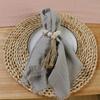 10Pcs 32x32cm Handmade Cloth Napkins with Fringe, Delicate Rustic Decorative Table Napkins for Wedding/Dinner/Party