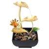 Tabletop Waterfall Fountain 3 Tier Lotus Leaf LED Light Circulating Flowing Water Adjustable Indoor Desk Water Fountain