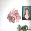 Nordic Japanese Handmade Brass and Glass Petal Chandelier for Bedroom, Bedside, Restaurant, or Entrance