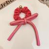 Stylish Pink Bow Hair Tie - Large Intestine Ring for Ponytails