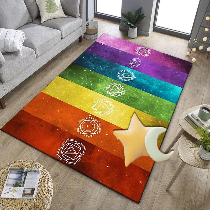 Chakra Balance Meditation Office Rug Chair Mat, Entryway Carpet, Suitable for Front Door, Bedroom, Living Room, Desk, Holiday Gift