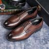 Men's British Style Genuine Leather Python Pattern Wedding Shoes Business Formal Dress Shoes