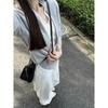 Women's Color Block Knit Cardigan - Two-Piece Look, Loose Fit, Early Spring Sweater Top.