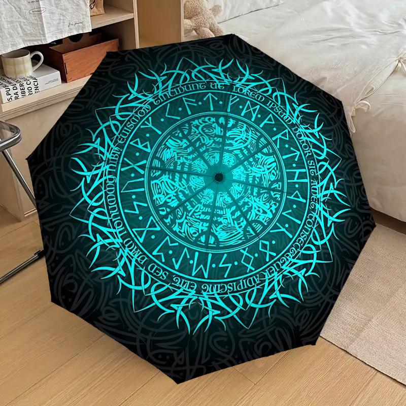 1PC Circles Symbols Umbrella-8-Rib Reinforced, Automatic Open, Lightweight & Durable, Cute Fashion Accessory for Outdoor-T179