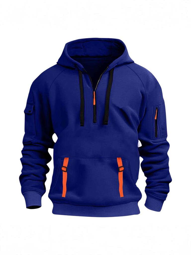 2025 Hot-Selling Men's Sporty Hoodie Set with Arm Pocket and Zipper